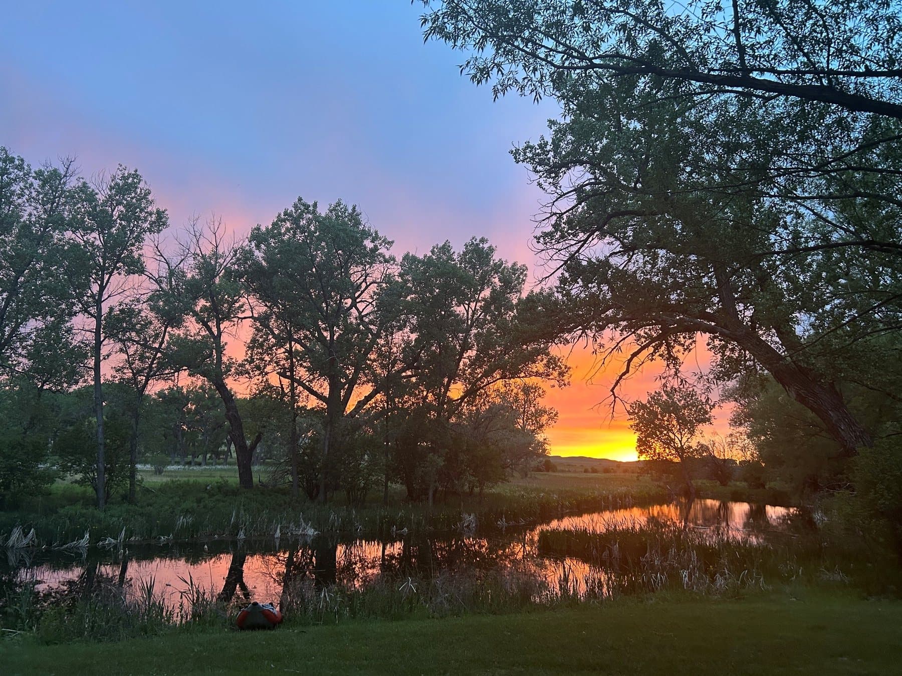 Sunset over the Niobrara at Agate Springs Ranch